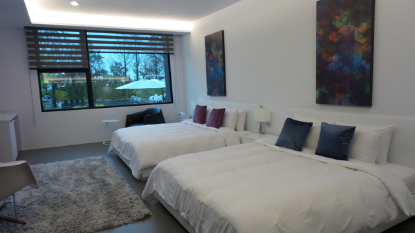 悠悅光 Aura Villa：【宜蘭住宿】☪Aura Villa悠悅光~鄰近冬山梅花湖☪玻璃屋的FU最美~游泳池VIEW及涼亭和躺椅❤很有渡假的氣氛呦❤