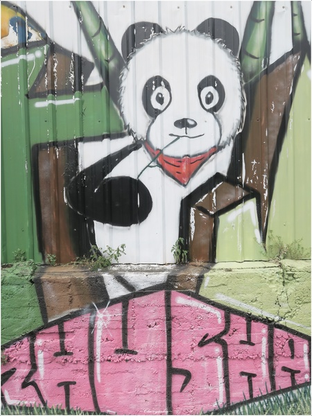 南投竹山彩繪牆：[閃點]南投 竹山 「熊」幸福彩繪牆~台灣最大&閃的彩繪牆