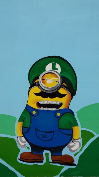 【台中景點】充滿幸福的洛泉站~小小兵彩繪牆：【台中景點】充滿幸福的洛泉站~小小兵彩繪牆