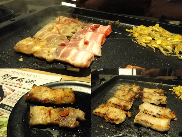 韓斤麻浦 炙鐵五花燒肉：W小姐旅行畫報/ 台北｜食記 韓斤麻浦韓斤麻浦 炙鐵五花燒肉 微風信義 韓式燒烤豬五花Ｘ手工鑄鐵烤盤 焰彩七味燒