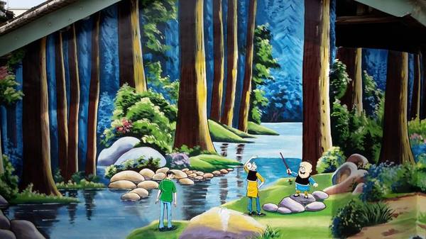 美崙咖啡之老夫子彩繪：【屏東景點】竹田維拉瑪雅美崙咖啡烘培坊~美崙老夫子彩繪村