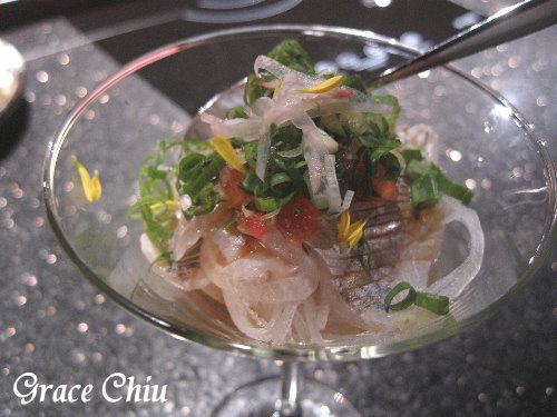 竹筴魚鮮蝦佐莎莎醬~囍聚精緻鍋物