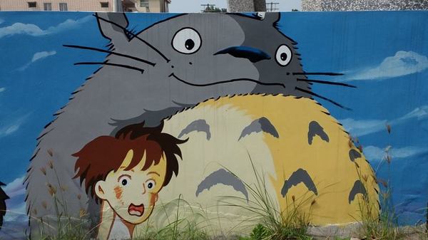 豆豆龍彩繪：【屏東景點】屏東萬巒國中龍貓彩繪