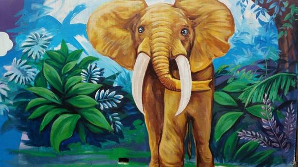 內壢國小3D彩繪牆：【桃園景點】福德里彩繪牆~內壢國小恐龍出沒