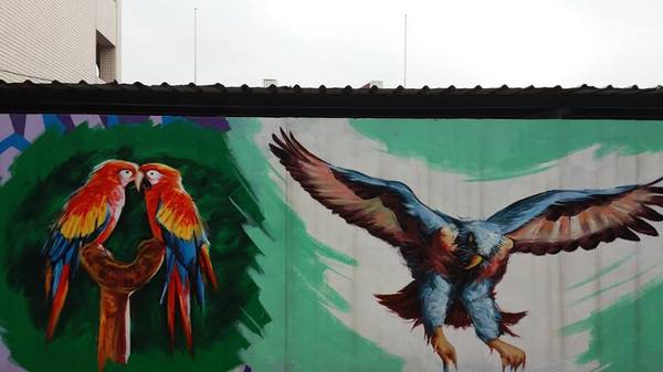 內壢國小3D彩繪牆：【桃園景點】福德里彩繪牆~內壢國小恐龍出沒