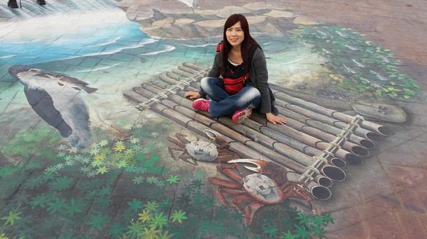 社子島島頭公園：【台北景點】社子島頭公園3D彩繪