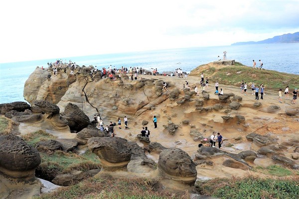 象鼻岩 深澳岬角：【新北市景點】欣賞台灣北海岸的自然景觀象鼻岩~石化的大象、坑坑巴巴的蕈狀岩、還有番仔澳酋長岩