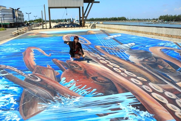 嘉義布袋港3D海底大彩繪：【嘉義景點】嘉義布袋港3D海底大彩繪