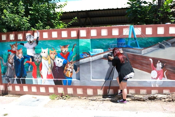 嘉義布新國小喵星人愛情故事彩繪牆：【嘉義景點】喵星人來勢洶洶大舉入侵嘉義布新國小!!首波浪漫故事席捲而來