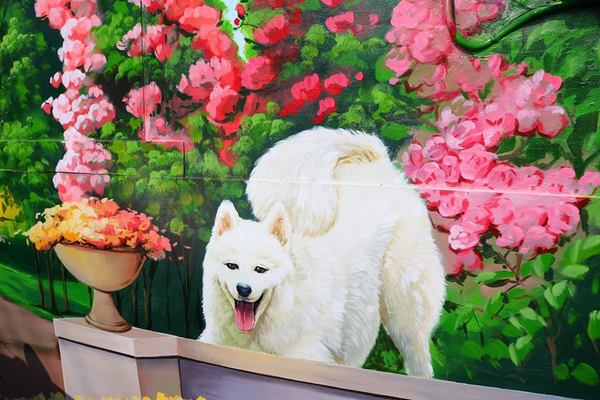 忠權彩繪社區(狗狗立體彩繪)：【彰化景點】忠權彩繪社區~讓人融化的最新3D彩繪景點，全台第一個愛犬元氣站，看超級吸睛搶戲的汪星人狗狗總動員，超萌裝置強勢啟動溫暖貼近你的心