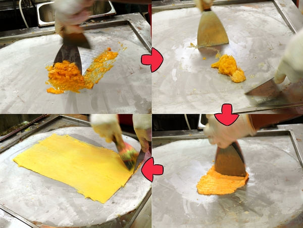 貝爾倫炒凍捲 炒冰捲 炒冰淇淋：〖台中│美食〗貝爾倫炒凍捲 炒冰捲 炒冰淇淋 ❤ 逢甲夜市今夏必吃消暑聖品~以牛奶冰淇淋為基底，添加新鮮水果、餅乾入料，現炒出一捲又一捲美味的冰淇淋!!