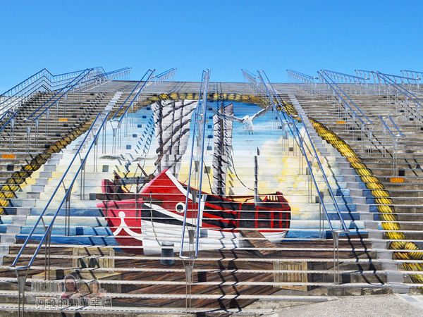 十三行博物館03-階梯上的3D立體繪畫