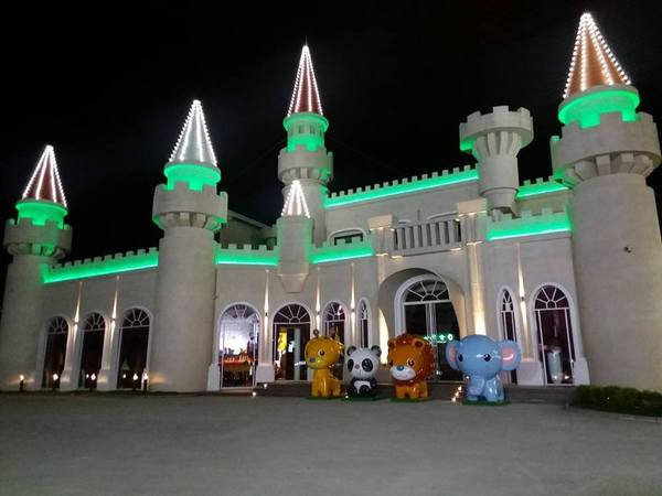 新莊泰舍至善元：【新北市景點】新莊新地標泰舍至善元~繁華熱鬧的新莊區黃金路段蹦出了耀眼的大型城堡，派對動物在城堡前狂歡，另類賣房子行銷好有創意