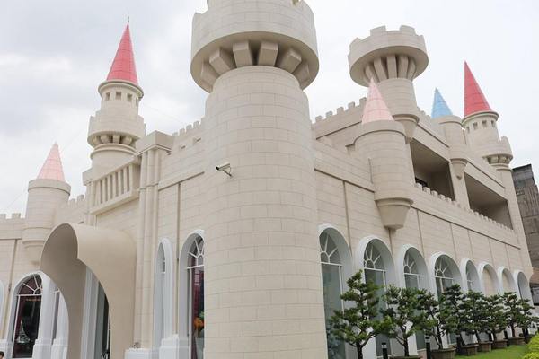 新莊泰舍至善元：【新北市景點】新莊新地標泰舍至善元~繁華熱鬧的新莊區黃金路段蹦出了耀眼的大型城堡，派對動物在城堡前狂歡，另類賣房子行銷好有創意