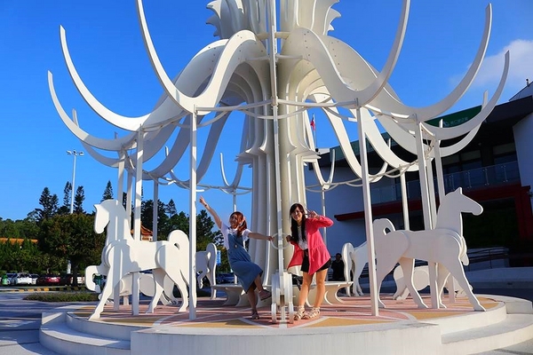 泰安服務區:【苗栗景點】IG的新熱門打卡景點~泰安服務區休息站/超夢幻的旋轉木馬不旋轉及浪漫的粉紅色LOVE裝置藝術以及巨型書桌椅