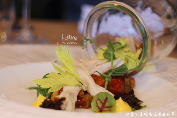 L’origine by La Credenza:南港米其林料理『L’origine by La Credenza』兔肉沙拉/哇沙米燉飯