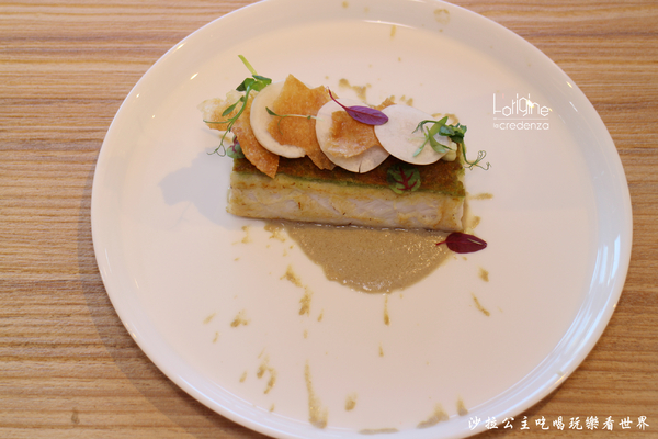 L’origine by La Credenza:南港米其林料理『L’origine by La Credenza』兔肉沙拉/哇沙米燉飯