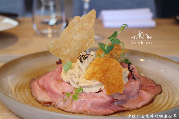 L’origine by La Credenza:南港米其林料理『L’origine by La Credenza』兔肉沙拉/哇沙米燉飯