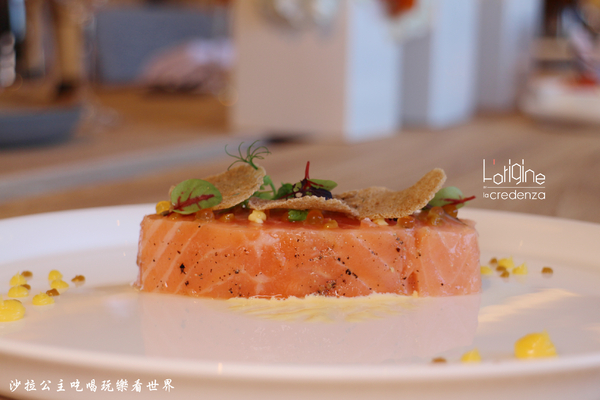 L’origine by La Credenza:南港米其林料理『L’origine by La Credenza』兔肉沙拉/哇沙米燉飯