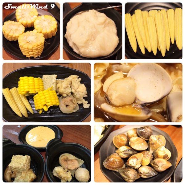 火鍋料大匯集，小風最推薦花枝漿、小玉米筍、玉米跟蛤蠣
