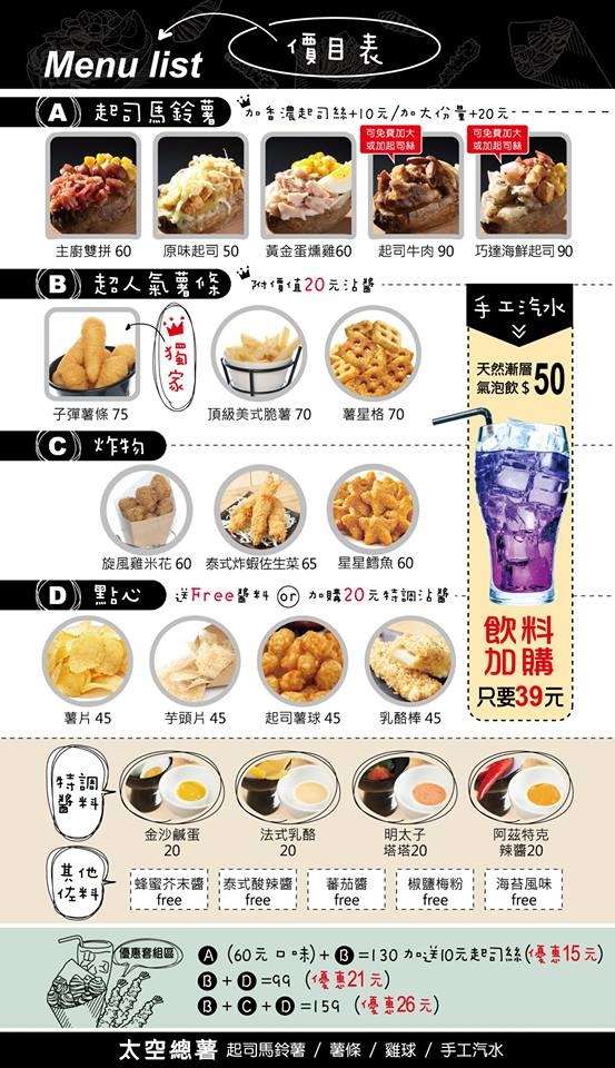 20161117《新竹巨城附近小吃》太空總薯 - 新竹民生店《創新薯製料理》。起司馬鈴薯。子彈薯條。雞米花。乳酪棒下午茶點心、宵夜。看電影新選擇︱開到凌晨的店 （影片） (2).jpg