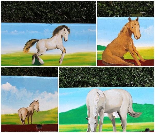 板橋永安公園動物彩繪牆：【新北市景點】搶先曝光!!板橋也有新的彩繪牆了耶~因為這個新的動物彩繪牆充滿逗趣，也讓永安公園更增添了熱鬧非凡的氣氛