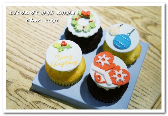 ERova cakes：聖誕節甜點禮盒．作工精細又美味的翻糖手工杯子蛋糕──ERova cakes