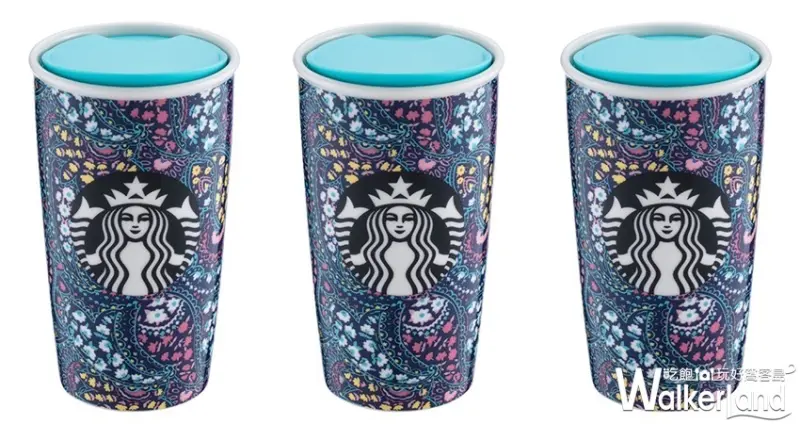 土耳其藍「星巴克xVera Bradley」聯名杯 / WalkerLand窩客島整理提供 未經許可不可轉載