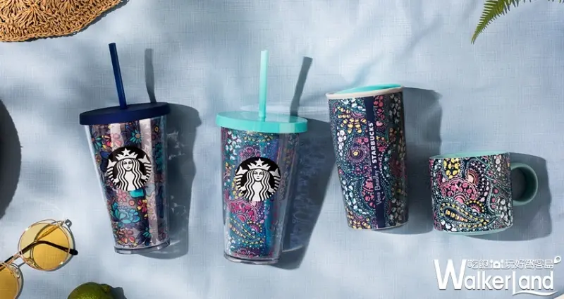 土耳其藍「星巴克xVera Bradley」聯名杯 / WalkerLand窩客島整理提供 未經許可不可轉載