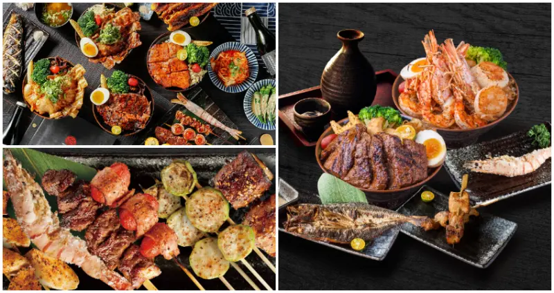 三五好友揪團首選「大河屋」，北車微風限定人氣丼飯，搭配各式串燒及啤酒，讓你喝飽吃足。