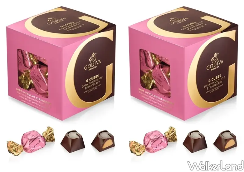 7-ELEVEN、GODIVA「G cube 草莓松露黑巧克力」/ WalkerLand窩客島整理提供 未經許可不可轉載