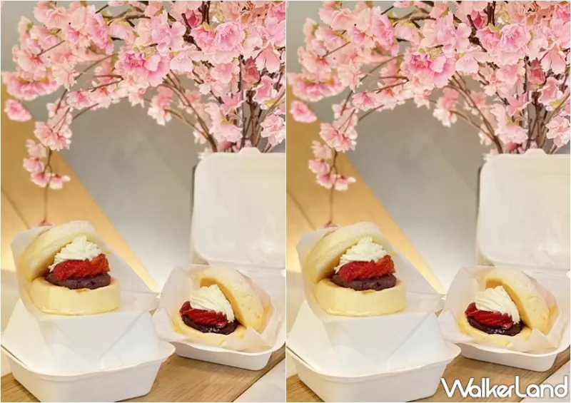 Flipper's 草莓奶油紅豆舒芙蕾漢堡 / WalkerLand窩客島整理提供 未經許可，不得轉載