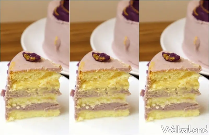 點點甜甜X鮮乳坊 芋頭金沙戚風蛋糕 / WalkerLand窩客島提供 未經許可，不得轉載
