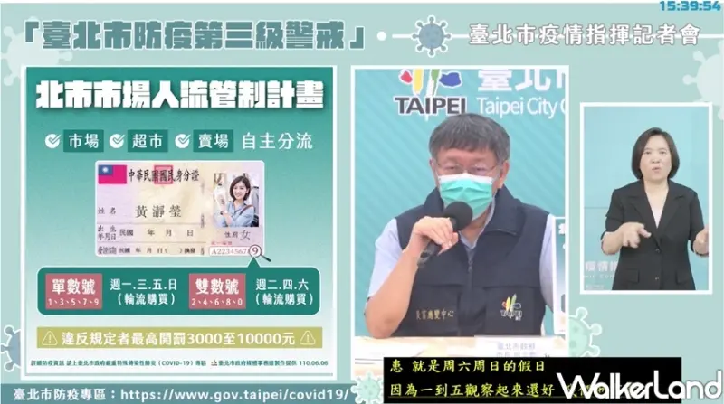 台北市菜市場、超市、量販分流管制「身分證尾數」 / WalkerLand窩客島整理提供 未經許可不可轉載