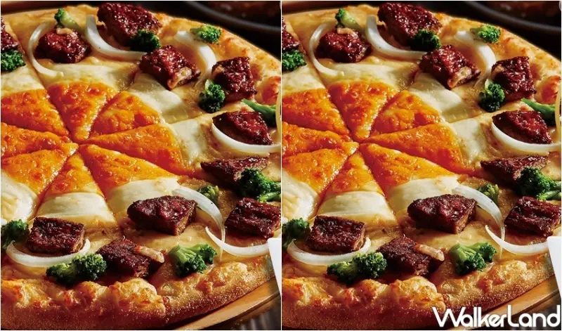 達美樂 黃金和牛漢堡排披薩 / WalkerLand窩客島整理提供 未經許可，不得轉載