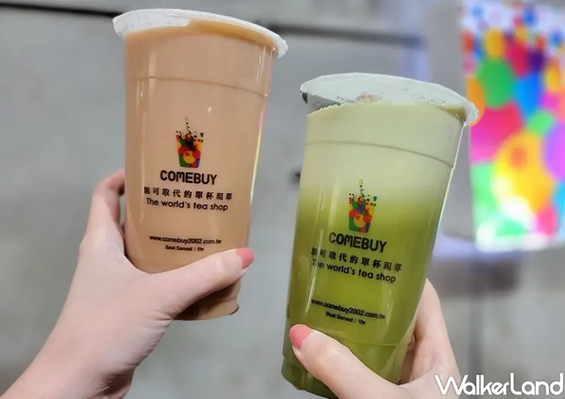 COMEBUY 玫瑰普洱拿鐵、抹茶拿鐵 / WalkerLand窩客島整理提供 未經許可，不得轉載