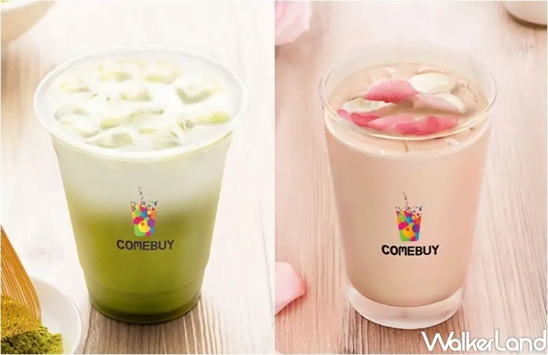 COMEBUY 玫瑰普洱拿鐵、抹茶拿鐵 / WalkerLand窩客島整理提供 未經許可，不得轉載