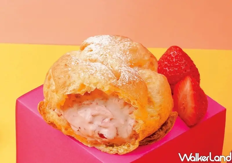 beard papa's草莓口味泡芙 / WalkerLand窩客島整理提供 未經許可不可轉載