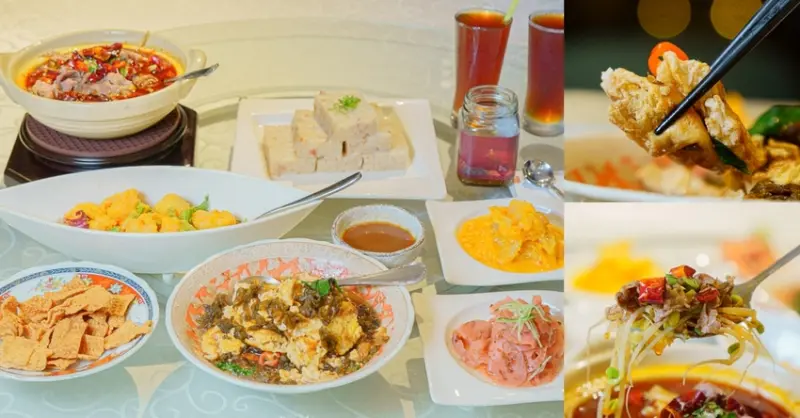 台中西區餐廳-膳馨民間創作料理，創意菜餚2人就能用餐，全新推出水煮牛肉餐點，花椒香味四溢。