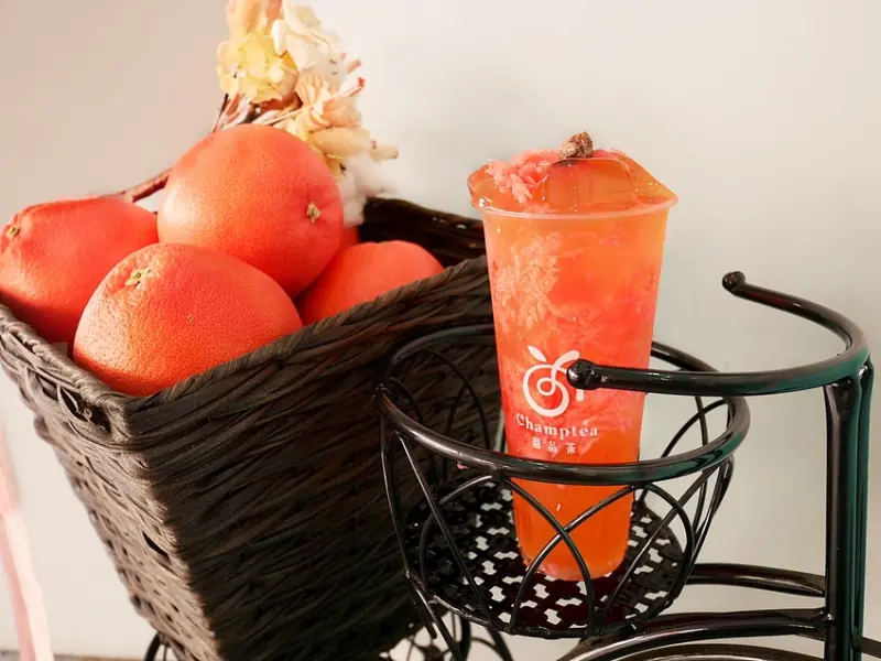 台中版御香屋，大里手搖飲推薦，整合中華愛玉搭配滿滿葡萄柚果粒酸甜超好喝