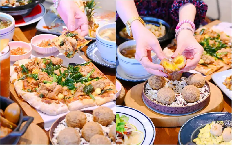 假日大客滿新時尚中菜館/鹹酥雞丁披薩 流沙芋泥球必點 /做茶菜大墩店