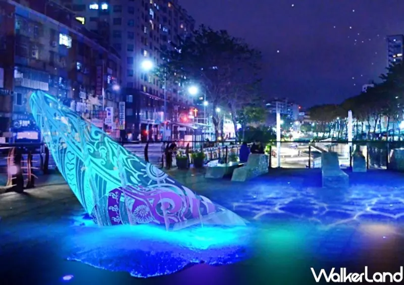 新莊中港大排「鯨彩中港光雕展」 / WalkerLand窩客島整理提供 未經許可不可轉載