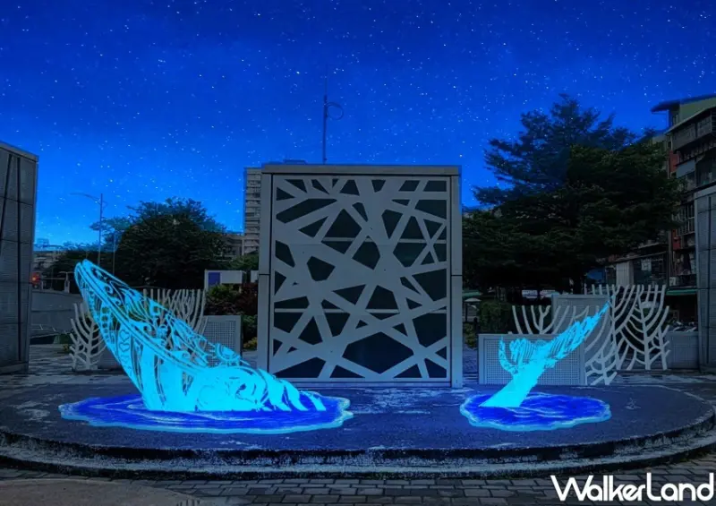新莊中港大排「鯨彩中港光雕展」 / WalkerLand窩客島整理提供 未經許可不可轉載