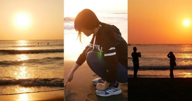 台南安平人氣景點「漁光島」，天氣好可以欣賞到無邊際夕陽海景，玩水堆沙堡、品嘗小吃、踩踩腳踏車可以玩上半天~