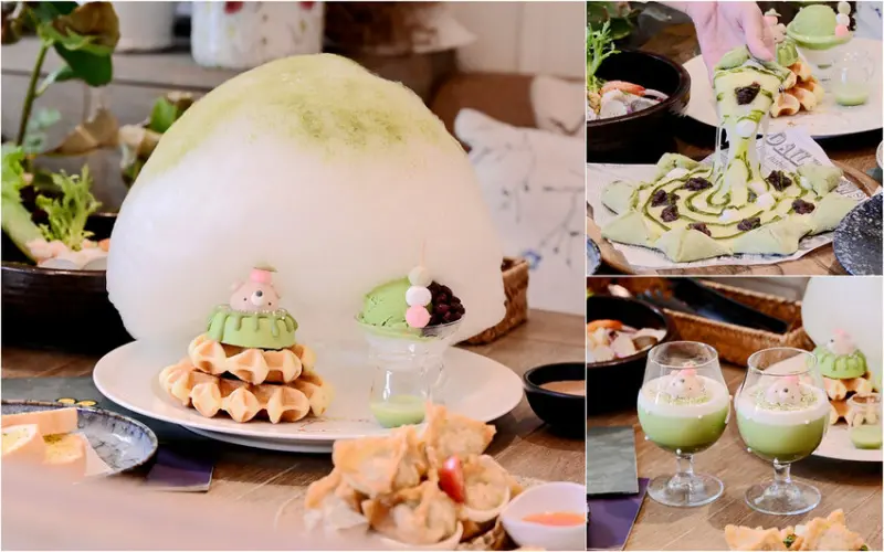 台中超美森林系抹茶甜點/萌翻小熊棉花糖鬆餅必打卡/網評4.8超高分推薦/雛菊見