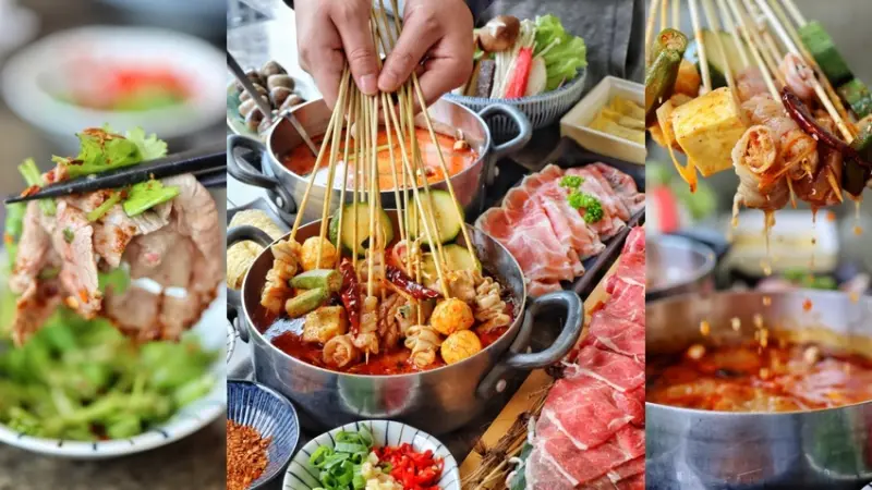 【台中食記】美術館CASINO風格『澳們打邊爐』推出超夯麻辣串串，每串只要10元，鍋物菜盤可換肉，吃到飽自助吧，下午不打烊！