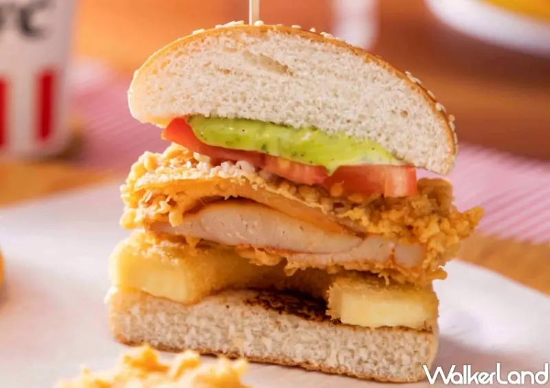 肯德基 濃厚切達起司圈咔啦雞腿堡 / WalkerLand窩客島整理提供 未經許可，不得轉載