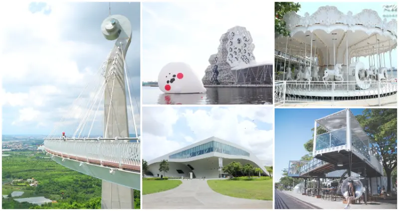 高雄網美約會攻略！要跟上7個「高雄白色系打卡點」，搶拍超夢幻「旋轉木馬」、88公尺「天空廊道」情侶約會勝地怎麼拍都好看。