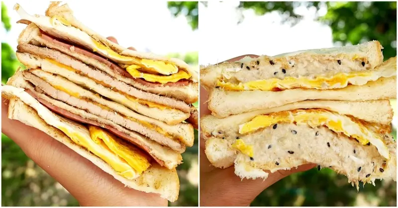 鮪魚拌入芝麻竟然這麼搭，吐司內填滿鮪魚醬大口咬下很過癮，總匯吐司超大份量，不是組合肉先加10分