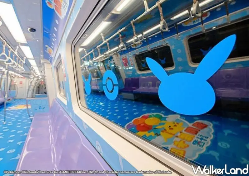 桃園機場捷運「飛翔皮卡丘彩繪列車」 / WalkerLand窩客島整理提供 未經許可不可轉載